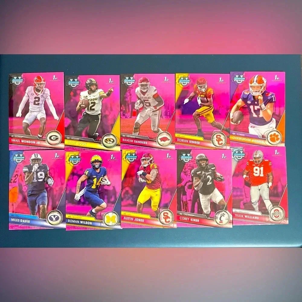 Lot of 10 1st Bowman Pink Refractor Rookie Cards 2023 Bowman Chrome University​